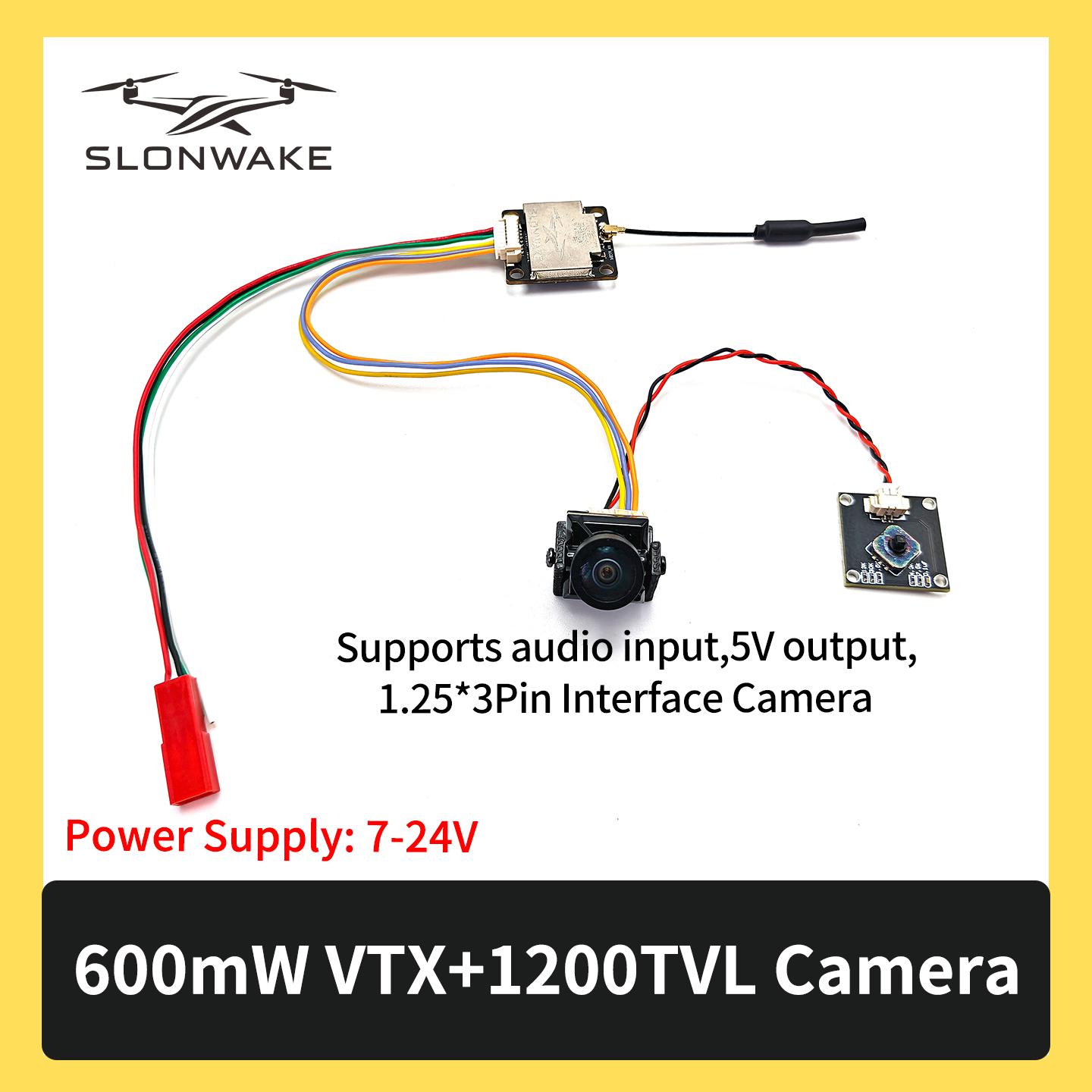 SLONWAKE 5.8G 600mW 7-24V FPV  - огляд і ціна Fpv Drone Camera
