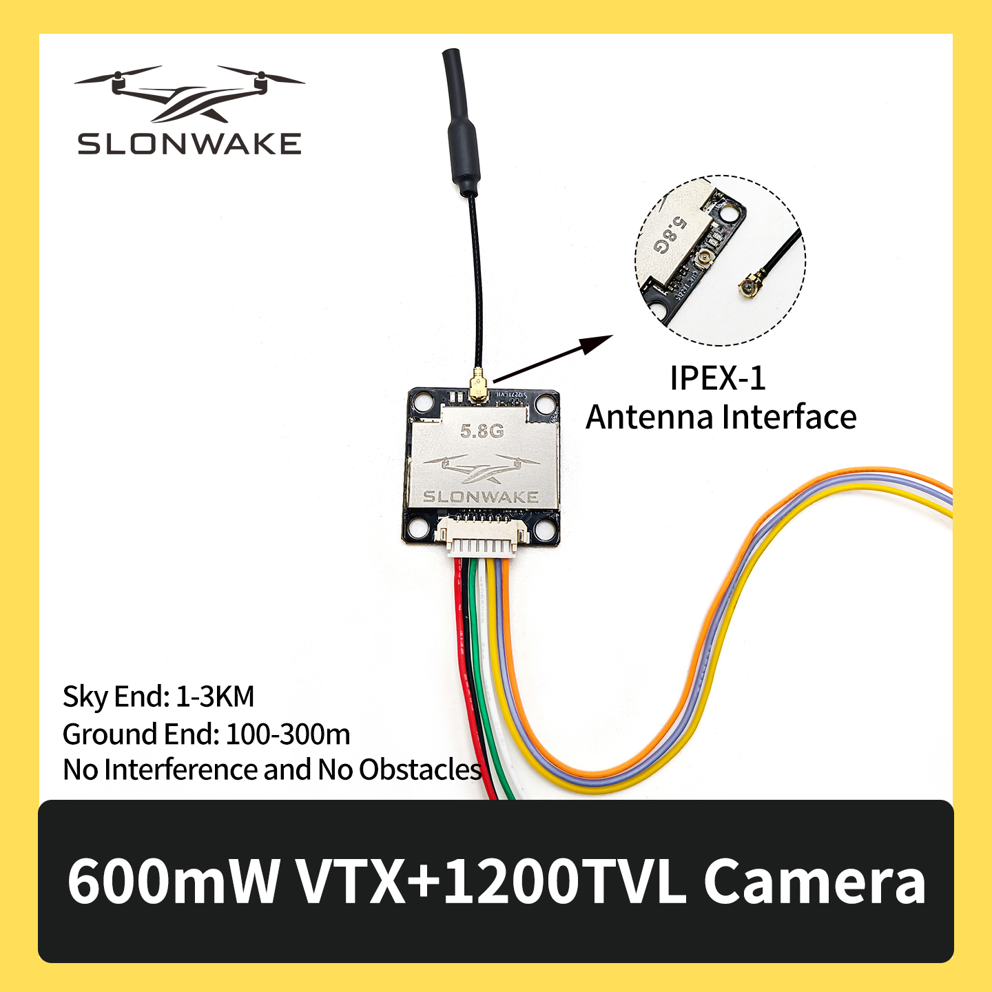 SLONWAKE 5.8G 600mW 7-24V FPV  - огляд і ціна Fpv Drone Camera