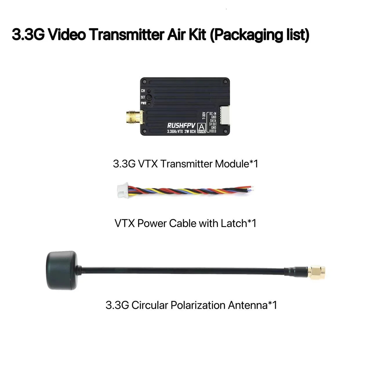 RUSHFPV 3.3G 2W VTX Transmitte - огляд і ціна Fpv Drone Vtx