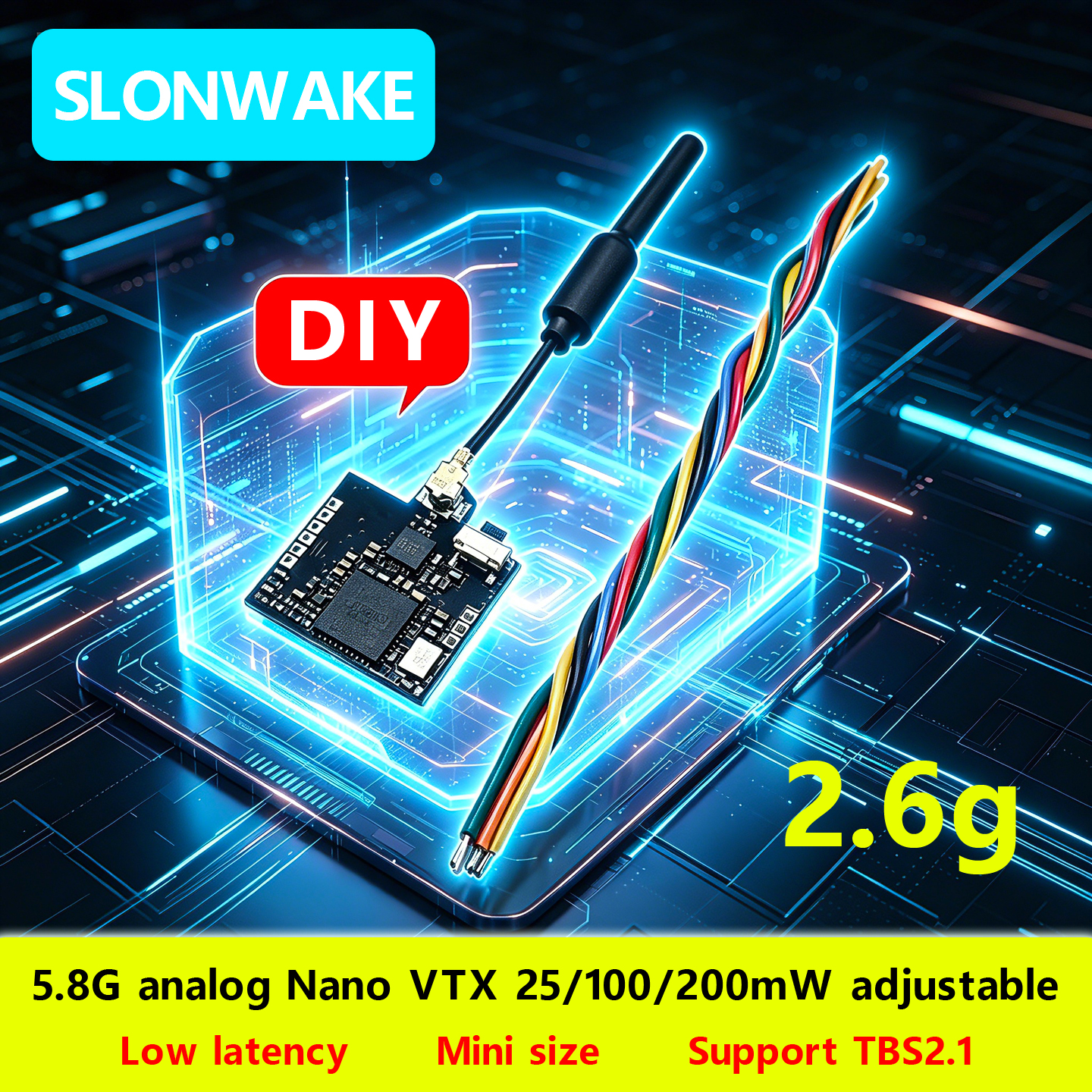 SLONWAKE Nano 5.8G 48CH 200mW  - огляд і ціна Fpv Drone Vtx