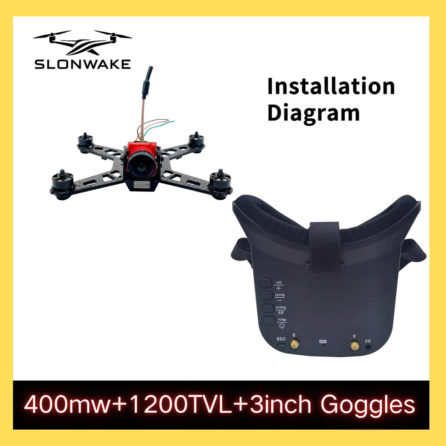 SLONWAKE 5.8G 48CH FPV 400mw V - огляд і ціна Fpv Drone Camera
