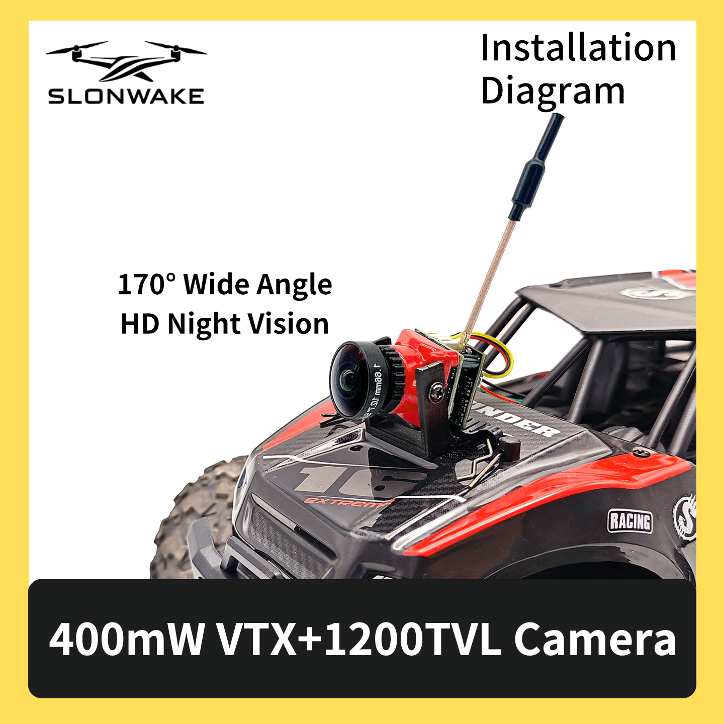 SLONWAKE 5.8G 48CH FPV 400mw V - огляд і ціна Fpv Drone Camera