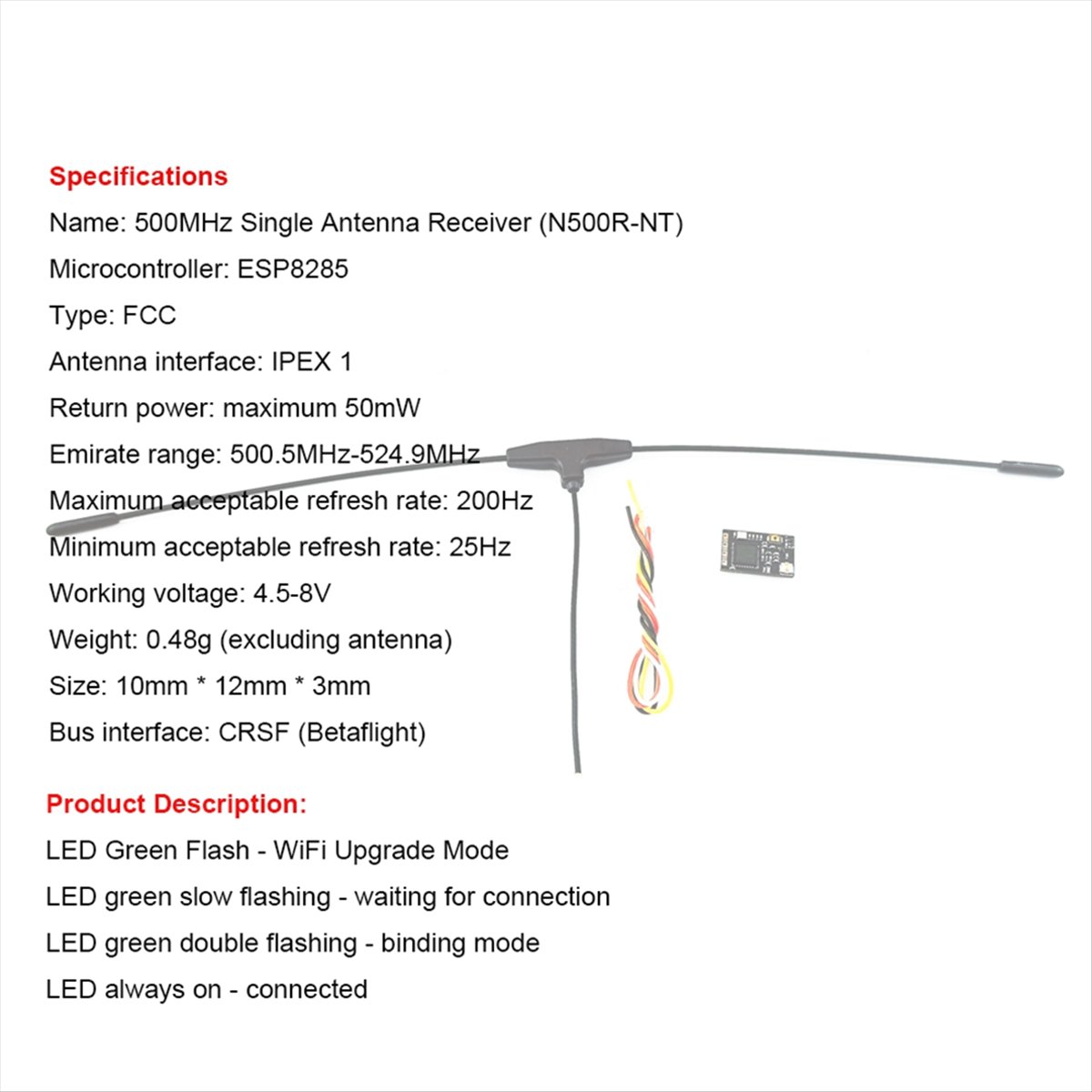 500MHz Receiver 500.5MHz-524.9 - огляд і ціна Fpv Drone Antenna